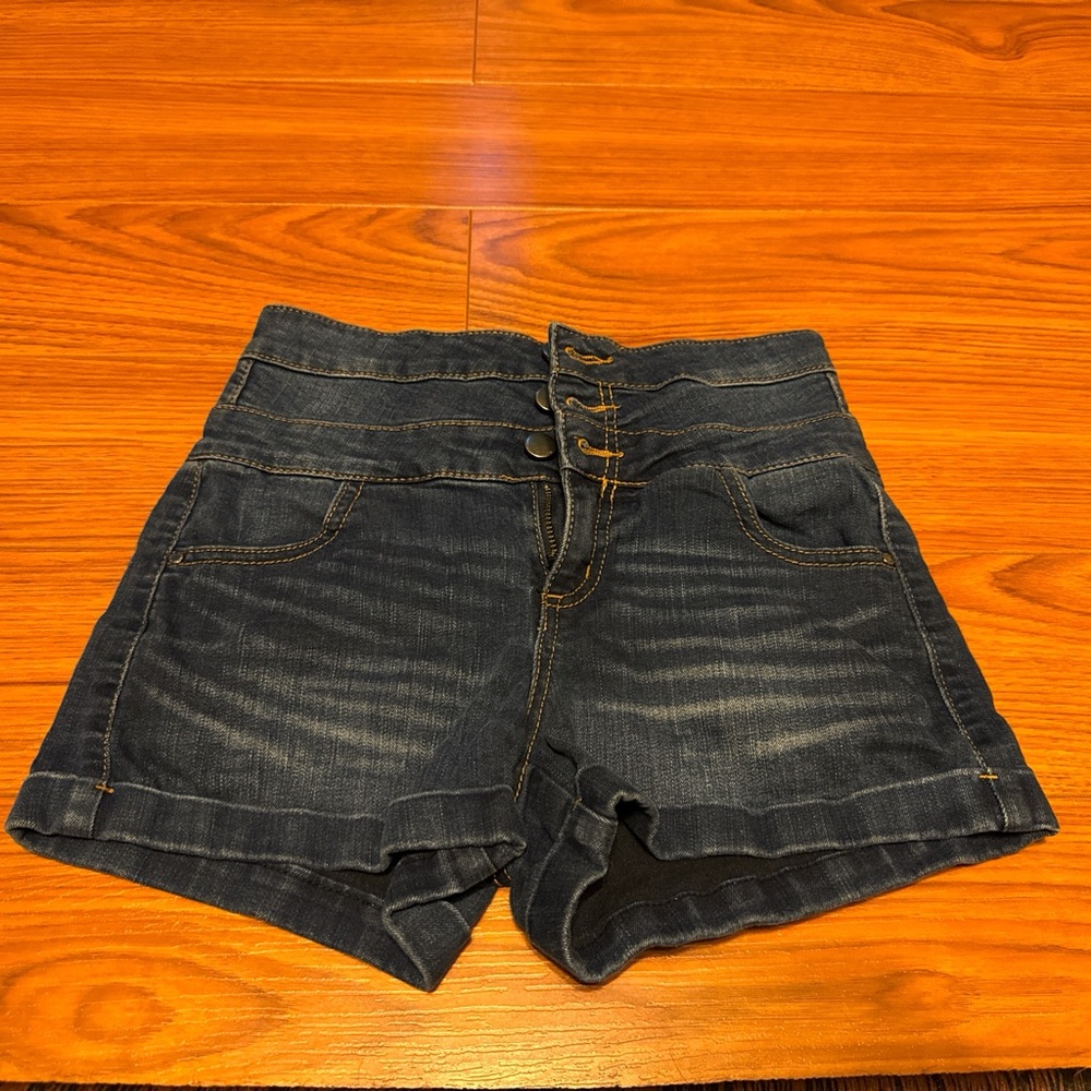 TinselTown - Denim Shorts - Navy, Blue - Size 0 - High Rise